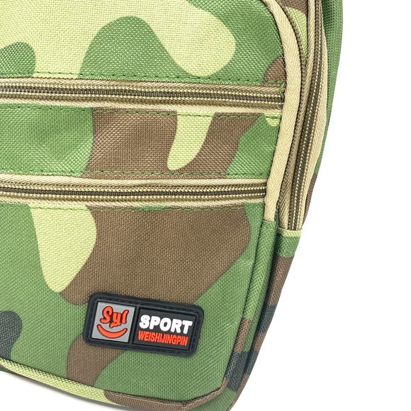 Men's Messenger Bag MB605 Poly Sport 3 Zip Pocket Cellphone Pouch Camo Militar - Picture 2 of 4